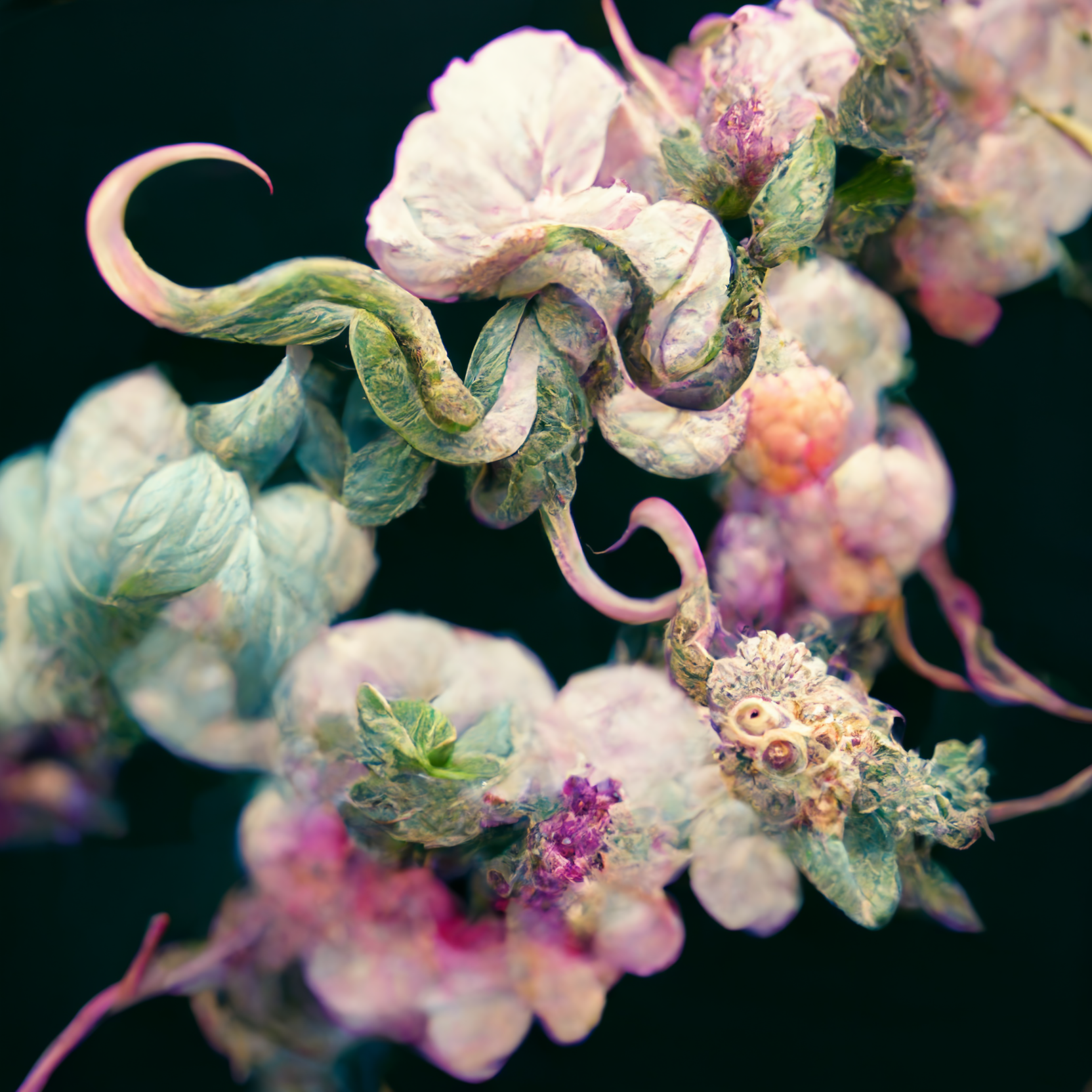 Elida_pile_of_snakes_flowers_intertwined_vines_pearlescent_ethe_90c5c50f-a2af-45eb-9bea-a894ae32a688